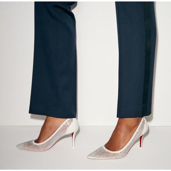 Christian Louboutin Apostropha Mesh Strass Pumps 80mm Black Crystal | New in Box - Picture 2 of 14
